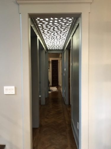 Contemporary lighting design for hallway