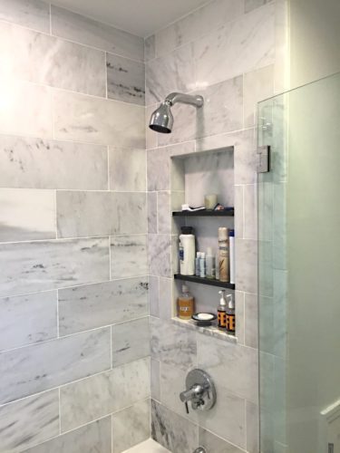 gray tile in shower gallery