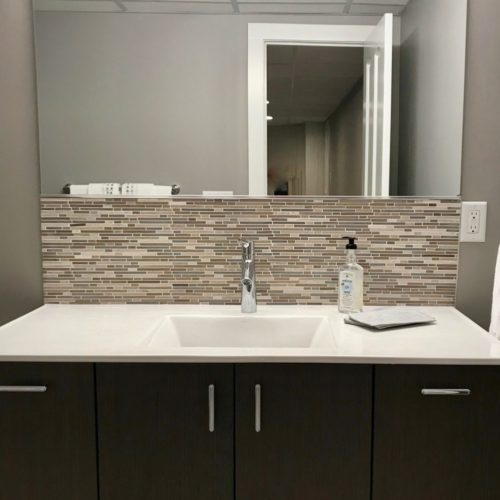 bathroom remodeling project with vanity