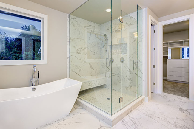 marble bathroom shower tile