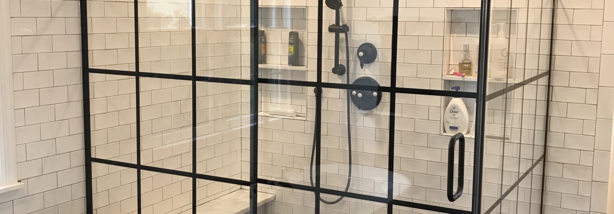 framed shower glass enclosure