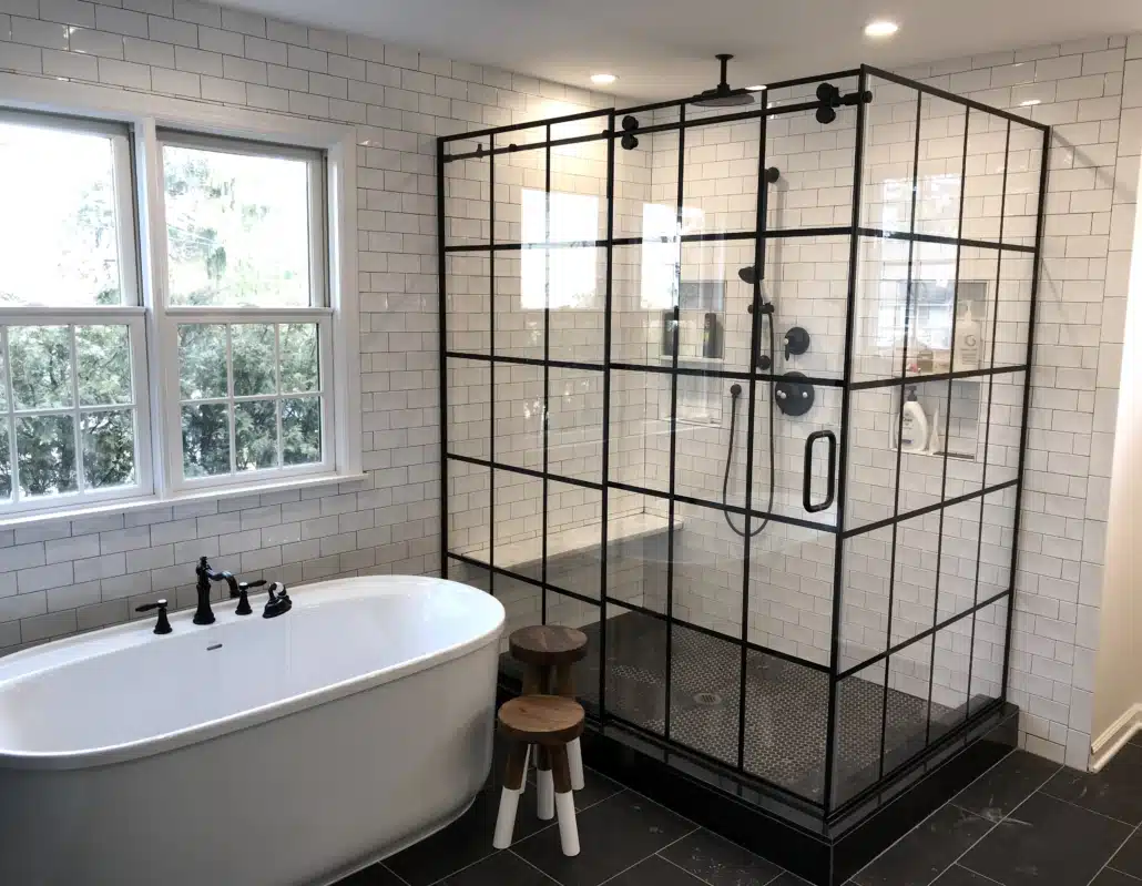 framed industrial shower