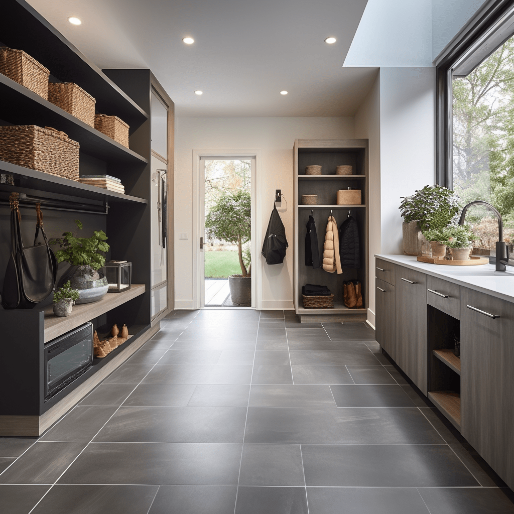 basement mudroom and greenhouse