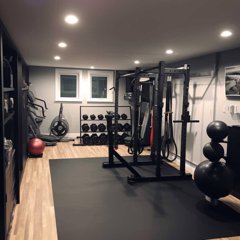 home gym in basement remodel